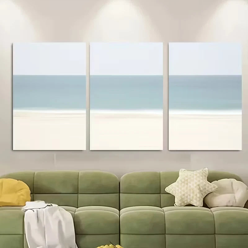 3pcs Beach Scene with Sandy Shore Metal Print Ready to Hang Art - Bella Home Decor