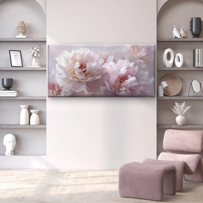 Abstract Pink Flower Wall Art Canvas Office Home Room Framed 120x60cm - Bella Home Decor