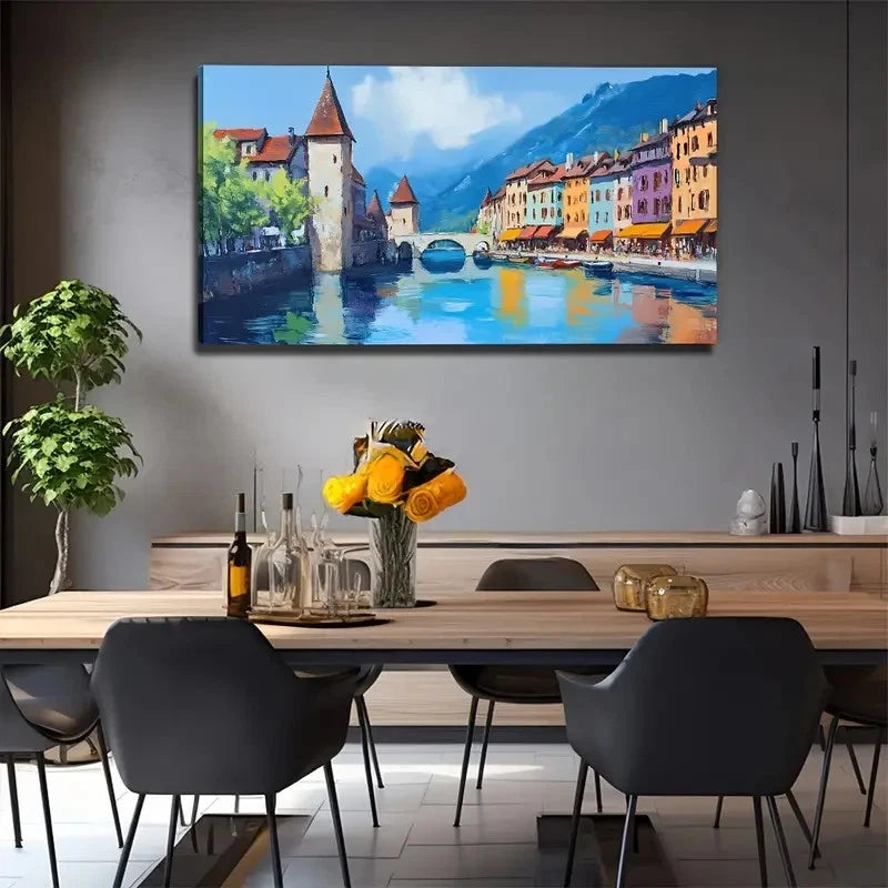 Attractive River Perfect Wall Art Canvas Office Home Room Framed 120x60cm