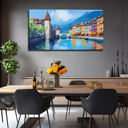 Attractive River Perfect Wall Art Canvas Office Home Room Framed 120x60cm