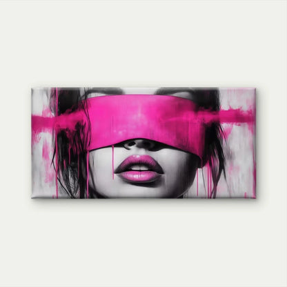 Abstract Pink & Black Hair Wall Art Canvas Office Home Room Framed 120x60cm