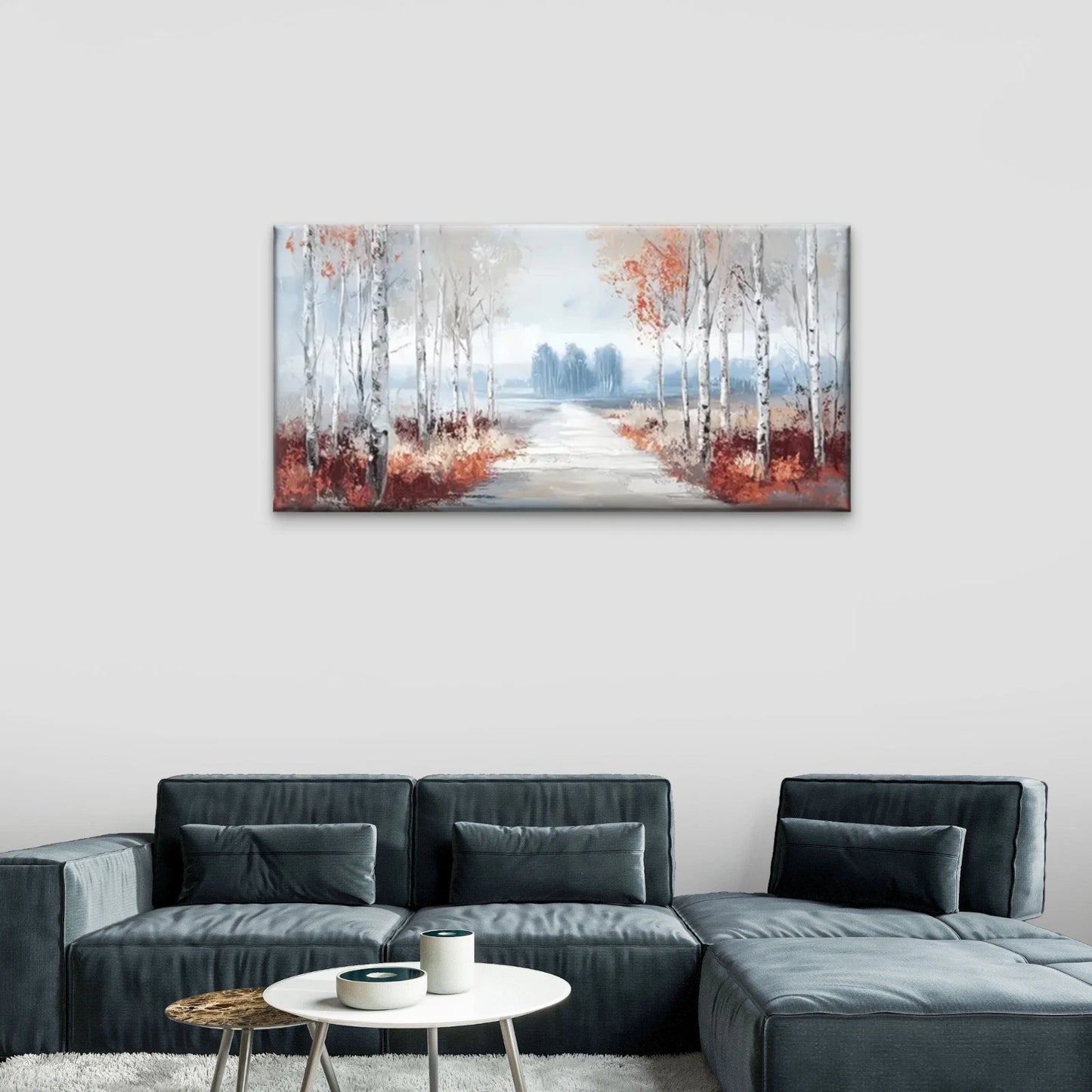 A Path Through The Forest Wall Art Canvas Office Home Room Framed 120x60cm
