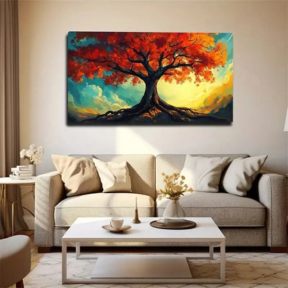 Yellow And Blue Sky Wall Art canvas office home room framed 120x60cm - Bella Home Decor
