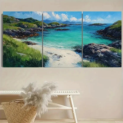 3pcs Sanna, Scotland Wall Art Set Canvas Framed 60x90cm - High Quality Print 100% Australian Made Wall Canvas Ready to Hang