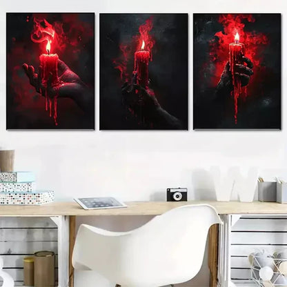 3pcs Beautiful Candle and Hand Modern Wall Art Canvas Unframed - High Quality Print 100% Australian Made Wall Canvas - Bella Home Decor