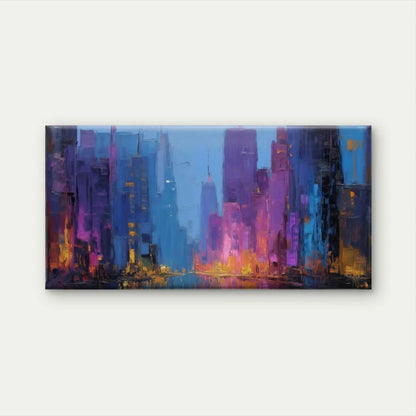 Abstract City Skyline Wall Art Canvas Office Home Room Framed 120x60cm