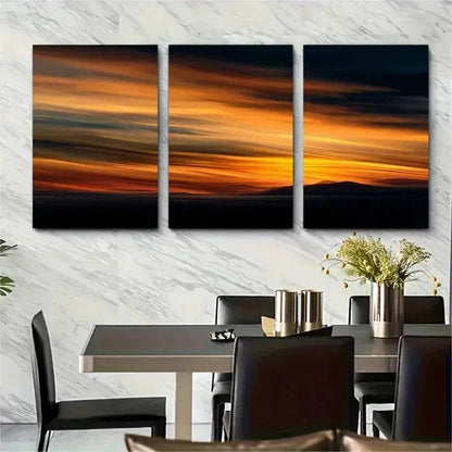 3pcs Sunset & Sunrise Decor Golden Perfect Wall Art Set Canvas Framed 50x70cm - High Quality Print 100% Australian Made Wall Canvas Ready to Hang