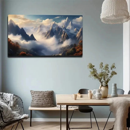 Morning On The Snow Wall Art Canvas Office Home Room Framed 120x60cm