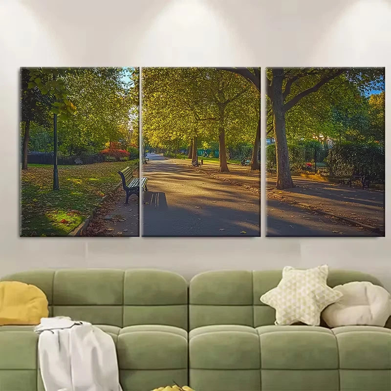 3pcs Burgess Park Serenity Londons Urban Oasis Metal Print Ready to Hang Art - Bella Home Decor