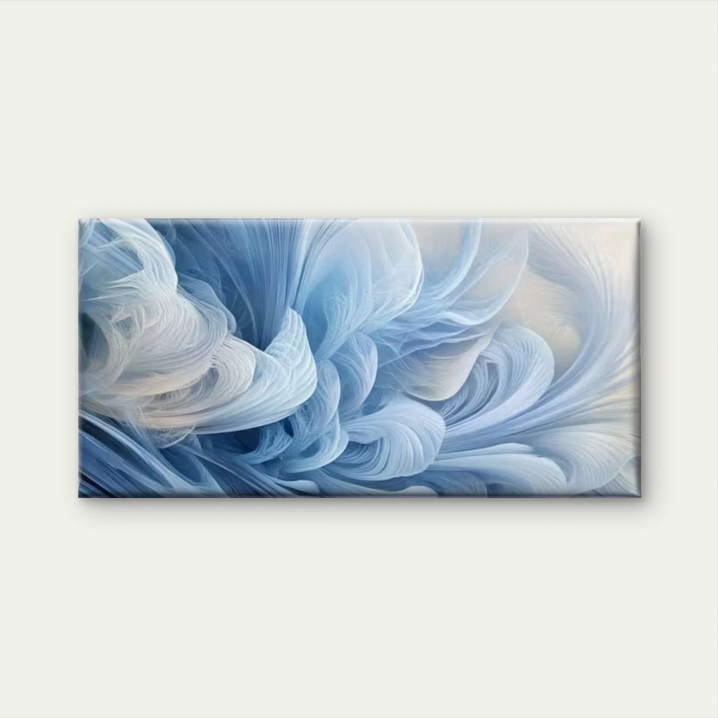 Abstract Blue Fluid Lines Wall Art Canvas Office Home Room Framed 120x60cm