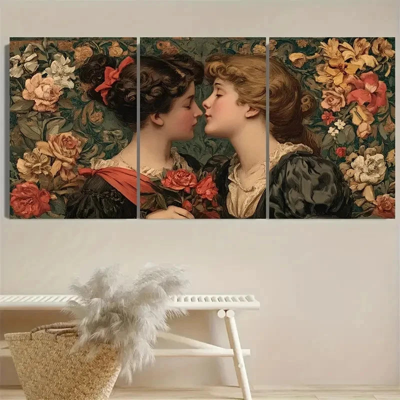 3pcs Sapphic Victorian Metal Print Ready to Hang Art