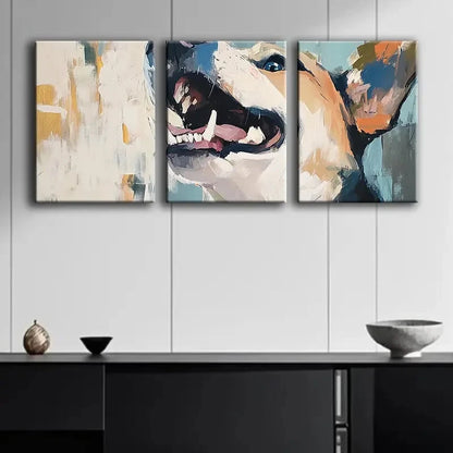 3pcs Abstract Dog Portrait Metal Print Ready to Hang Art - Bella Home Decor
