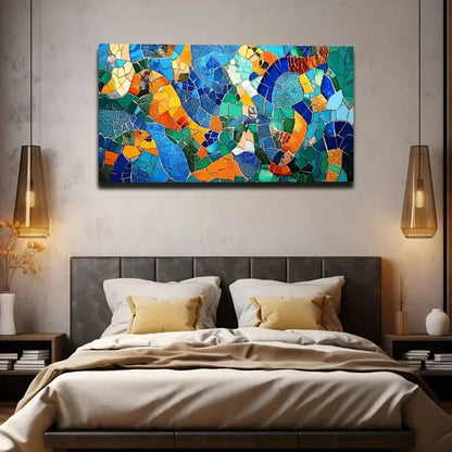 Blocks In Vibrant Color Modern Wall Art Canvas Office Home Room Framed 120x60cm