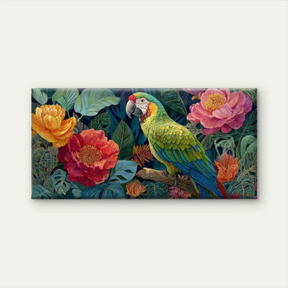 Tropical Parrot Jungle Wall Art Canvas Office Home Room Framed 120x60cm