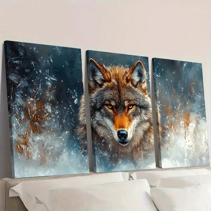 3pcs Cool Animal Wall Decor Featuring MajesticA Wall Art Set Canvas Unframed - High Quality Print 100% Australian Made Wall Canvas