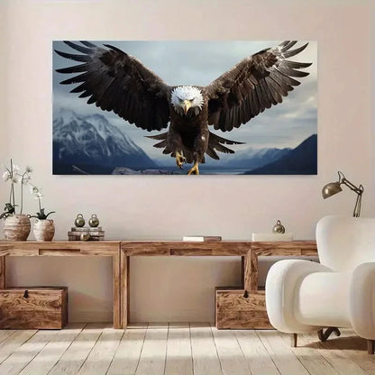 Majestic American Eagles wall canvas office home room framed 120x60cm - Bella Home Decor