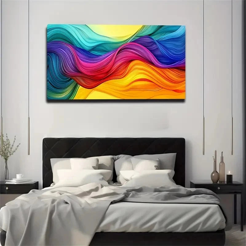 Smooth Dopamine Curve Wall Art Canvas Office Home Room Framed 120x60cm