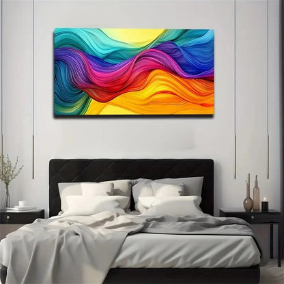 Smooth Dopamine Curve Wall Art Canvas Office Home Room Framed 120x60cm