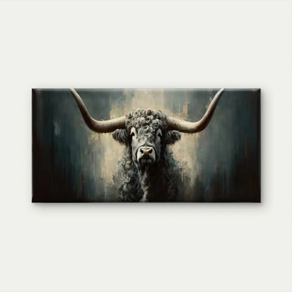 Farmhouse Highland Cow Wall Art Canvas Office Home Room Framed 120x60cm