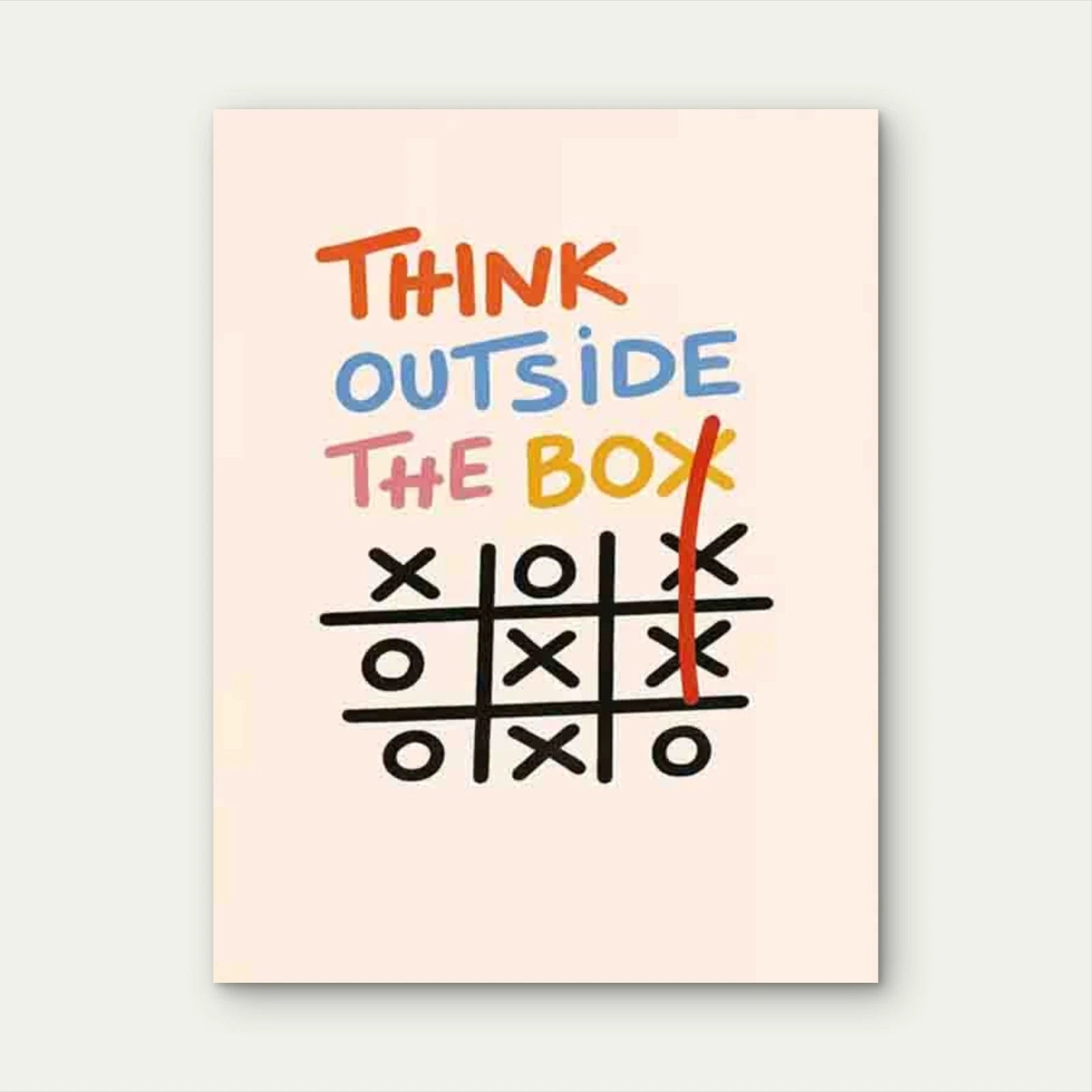 Think Outside The Box 40x60cm Metal Print Ready to Hang - Bella Home Decor