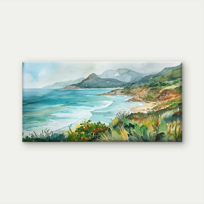 White Sand Seascape Wall Art Canvas Office Home Room Framed 120x60cm