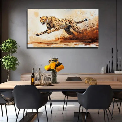 Fierce Leopard Suitable Wall Art Canvas Office Home Room Framed 120x60cm