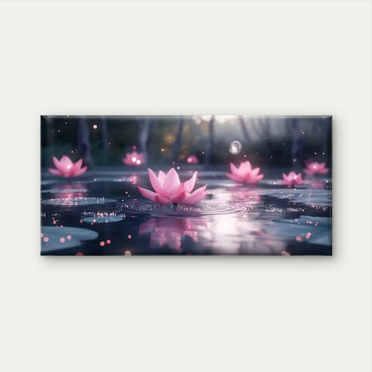 Pink Lotus Flower Wall Art Canvas Office Home Room Framed 120x60cm