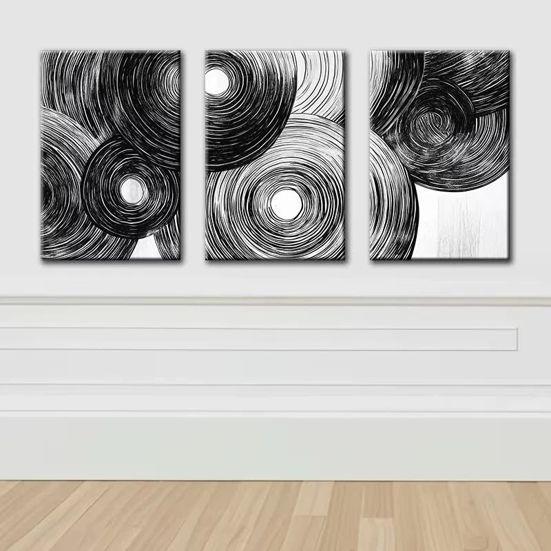 3pcs Abstract Wood Rings Wall Art Set Canvas Framed 60x90cm - High Quality Print 100% Australian Made Wall Canvas Ready to Hang - Bella Home Decor