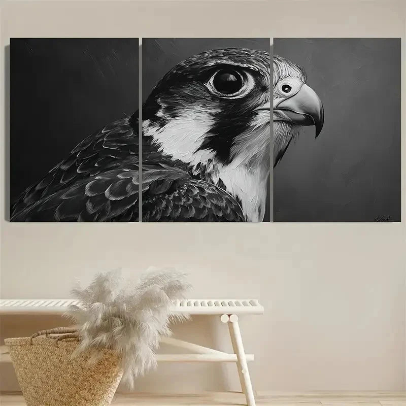 3pcs Bird Falcon, on canvas, thick layers Wall Art Set Canvas Framed 40x60cm - High Quality Print 100% Australian Made Wall Canvas Ready to Hang - Bella Home Decor