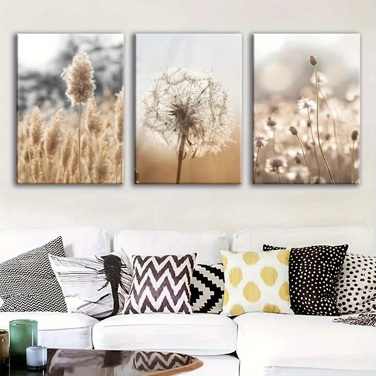 3pcs Dandelion Field Scenery Nature Metal Print Ready to Hang Art - Bella Home Decor