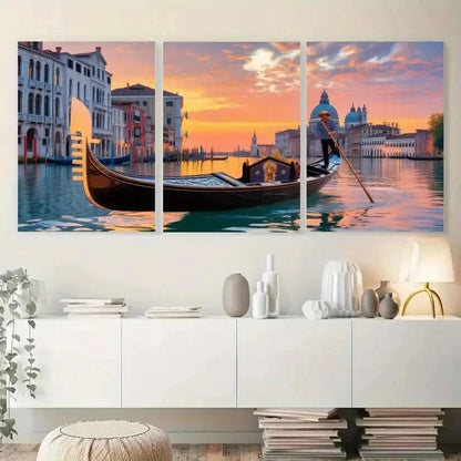 3pcs Cityscape Painting Impressionist Style Metal Print Ready to Hang Art - Bella Home Decor