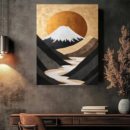 Beautiful Modern Abstract Landscape Painting 40x60cm Metal Print Ready to Hang - Bella Home Decor