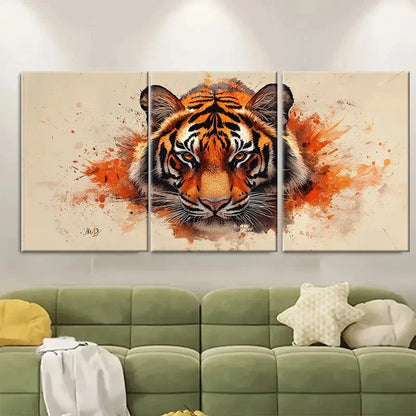 3pcs Wild Tiger Beautiful Big Cat TI Wall Art Set Canvas Framed 40x60cm - High Quality Print 100% Australian Made Wall Canvas Ready to Hang