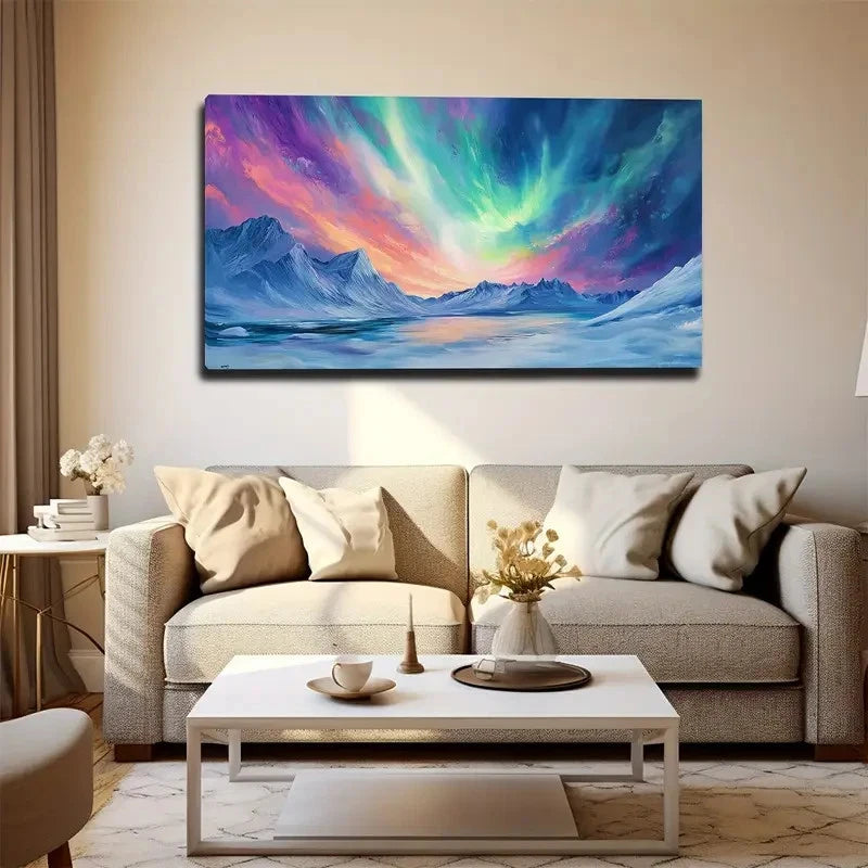 Northern Lights Beautiful Wall Art Canvas Office Home Room Framed 120x60cm