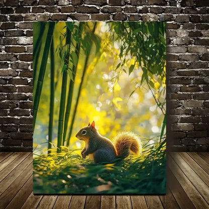 Serene Bamboo Grove Scene Ethereal Glow Painting 40x60cm Metal Print Ready to Hang - Bella Home Decor