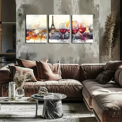 3pcs Refreshing, with The Paris Iron Tower Wall Art Canvas Unframed - High Quality Print 100% Australian Made Wall Canvas