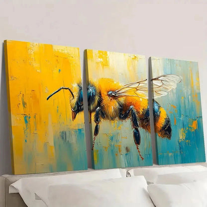 3pcs Honey Bee  HB    Wall Art Set Canvas Framed 40x60cm - High Quality Print 100% Australian Made Wall Canvas Ready to Hang