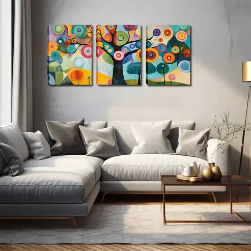 3pcs Abstract Woods, Big Trees Wall Art Canvas Unframed - High Quality Print 100% Australian Made Wall Canvas