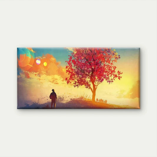 Minimalist Sunset Landscape Wall Art Canvas Office Home Room Framed 120x60cm