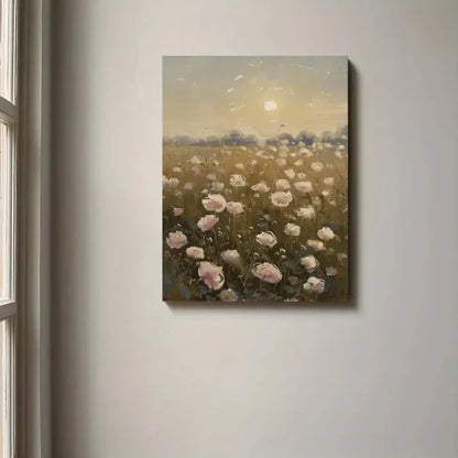Beautiful Pink Wildflower Vintage Painting  60x90cm Metal Print Ready to Hang