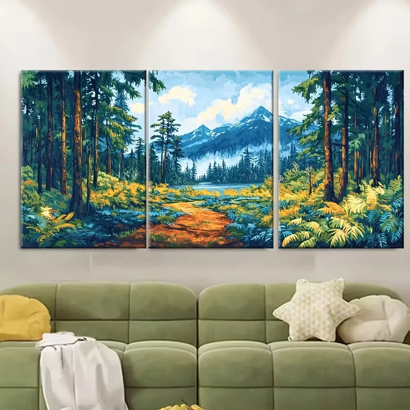 3pcs Hoh Rain Forest Scenic Print Metal Print Ready to Hang Art