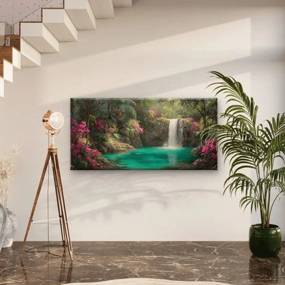 Flora & Jungle Landscape Wall Art Canvas Office Home Room Framed 120x60cm