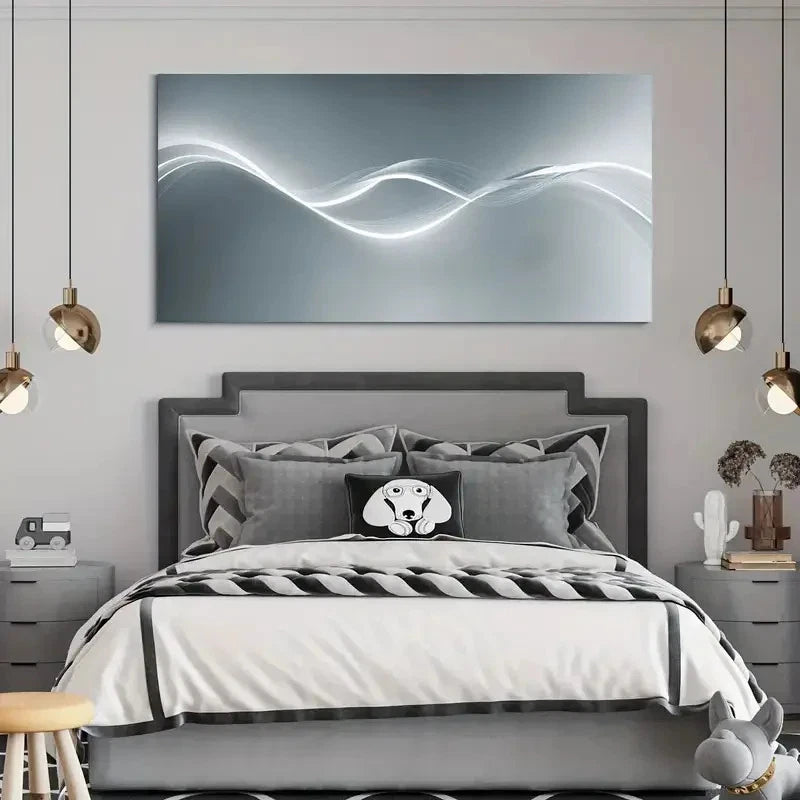 Classic Luxury Line Decor Wall Art Canvas Office Home Room Framed 120x60cm