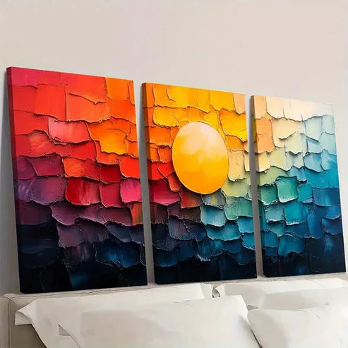 3pcs Vibrant Colorful Living Room Decor A Wall Art Canvas Unframed - High Quality Print 100% Australian Made Wall Canvas - Bella Home Decor