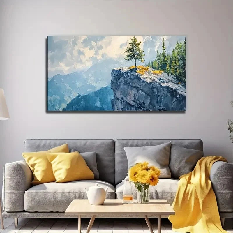 Rock Tree Suitable Mood Wall Art Canvas Office Home Room Framed 120x60cm