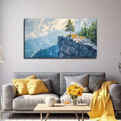 Rock Tree Suitable Mood Wall Art Canvas Office Home Room Framed 120x60cm