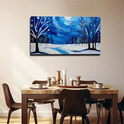 Winter Snow Landscape Wall Art Canvas Office Home Room Framed 120x60cm