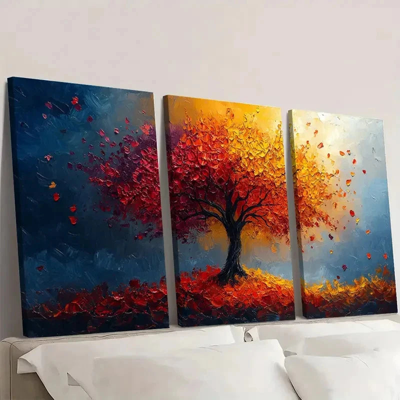 pcs Colorful Art Painting Tree PT   Wall Art Set Canvas Framed 40x60cm - High Quality Print 100% Australian Made Wall Canvas Ready to Hang