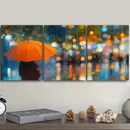 3pcs Yellow Umbrella Wall Art Set Wall Art Canvas Unframed – High Quality Print 100% Australian Made Wall Canvas