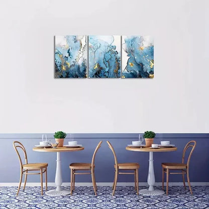 3pcs Abstract Marbling  Art Set Canvas Unframed - High Quality Print 100% Australian Made Wall Canvas - Bella Home Decor